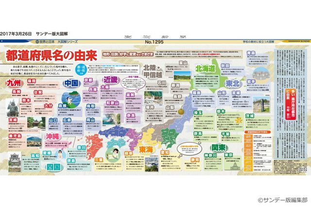 大図解＞都道府県名の由来 (No.1295)(2017年3月26日) | 東京新聞